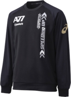 【ASICS/アシックス】 A77 クルーネックスウェットシャツ ブラックxブラック ユニセックス アシックス